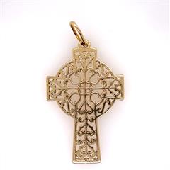 James Avery Retired Swirl Cross 14K Yellow Gold Pendant
